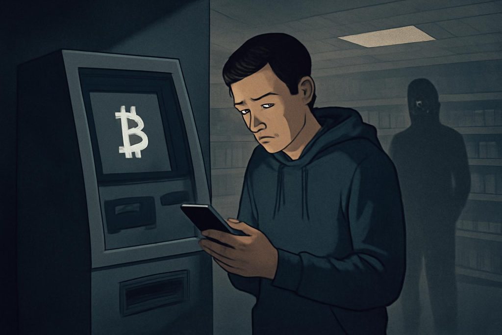 Иллюстрация к новости: В Джорджии мошенники выманили $4 900 через биткоин-банкомат под угрозой ареста