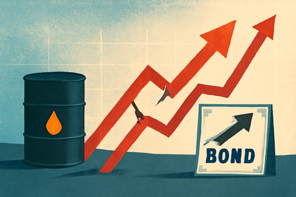 Иллюстрация к новости:Уолл-стрит у рекордов, но рост нефти и ставок ФРС подтачивают ралли